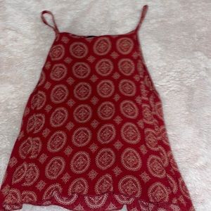 Brandy Melville Red Pattern Loose Flowy Tank